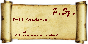 Poli Szederke névjegykártya